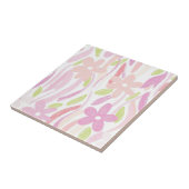 Pastel Retro Bloemendecor (10) Tegeltje (Zijkant)