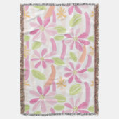 Pastel Retro Bloemendecor (2) Deken (Voorkant Verticaal)