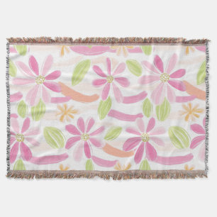 Pastel Retro Bloemendecor (2) Deken