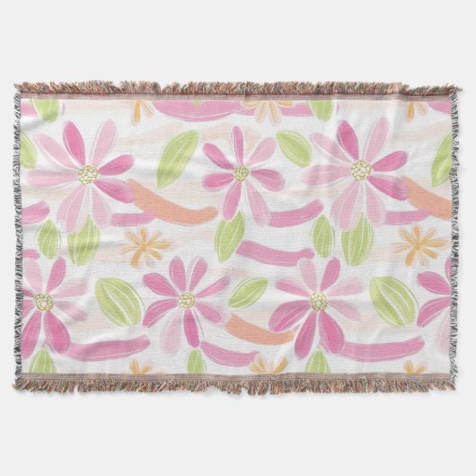 Pastel Retro Bloemendecor (2) Deken (Voorkant)