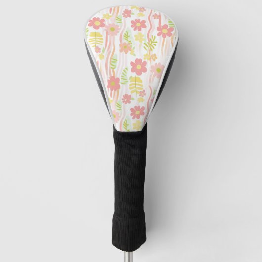 Pastel Retro Bloemendecor (3) Golfheadcover (Voorkant)