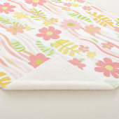 Pastel Retro Bloemendecor (3) Sherpa Deken (3/4)