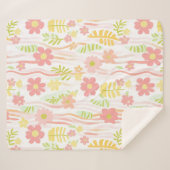 Pastel Retro Bloemendecor (3) Sherpa Deken (Voorkant (horizontaal))