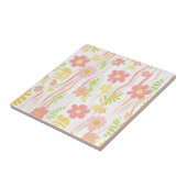 Pastel Retro Bloemendecor (3) Tegeltje (Zijkant)