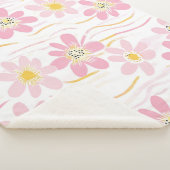Pastel Retro Bloemendecor (4) Sherpa Deken (3/4)