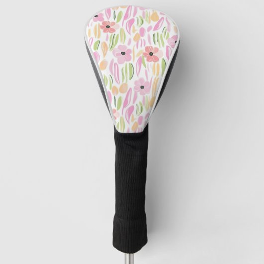 Pastel Retro Bloemendecor (5) Golfheadcover (Voorkant)