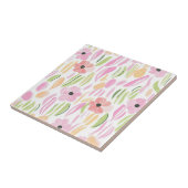 Pastel Retro Bloemendecor (5) Tegeltje (Zijkant)