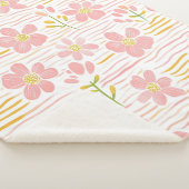 Pastel Retro Bloemendecor (6) Sherpa Deken (3/4)