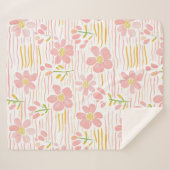 Pastel Retro Bloemendecor (6) Sherpa Deken (Voorkant (horizontaal))