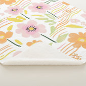 Pastel Retro Bloemendecor (7) Sherpa Deken (3/4)