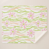 Pastel Retro Bloemendecor (8) Sherpa Deken (Voorkant (horizontaal))