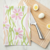 Pastel Retro Bloemendecor (8) Theedoek (Quarter Fold)