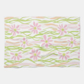 Pastel Retro Bloemendecor (8) Theedoek (Horizontaal)