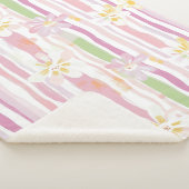 Pastel Retro Bloemendecor (9) Sherpa Deken (3/4)