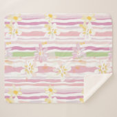 Pastel Retro Bloemendecor (9) Sherpa Deken (Voorkant (horizontaal))