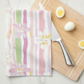 Pastel Retro Bloemendecor (9) Theedoek (Quarter Fold)