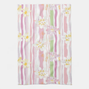 Pastel Retro Bloemendecor (9) Theedoek