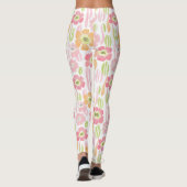Pastel Retro Bloemendesign (1) Leggings (Achterkant)