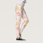 Pastel Retro Bloemendesign (1) Leggings (Rechts)