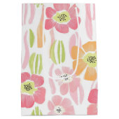 Pastel Retro Bloemendesign (1) Medium Cadeauzakje (Achterkant)