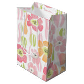 Pastel Retro Bloemendesign (1) Medium Cadeauzakje (Achterkant Gekanteld)
