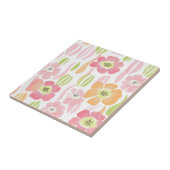 Pastel Retro Bloemendesign (1) Tegeltje (Zijkant)
