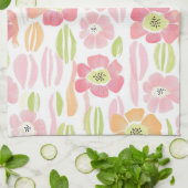 Pastel Retro Bloemendesign (1) Theedoek (Gevouwen)