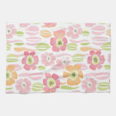 Pastel Retro Bloemendesign (1) Theedoek (Horizontaal)
