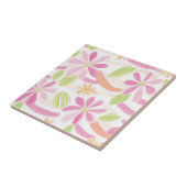 Pastel Retro Bloemendesign (2) Tegeltje (Zijkant)