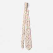 Pastel Retro Bloemendesign (3) Stropdas (Achterkant)