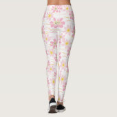 Pastel Retro Bloemendesign (4) Leggings (Achterkant)