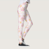 Pastel Retro Bloemendesign (4) Leggings (Rechts)