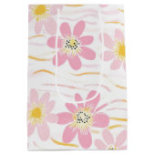 Pastel Retro Bloemendesign (4) Medium Cadeauzakje (Achterkant)