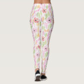 Pastel Retro Bloemendesign (5) Leggings (Achterkant)