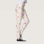 Pastel Retro Bloemendesign (5) Leggings (Rechts)