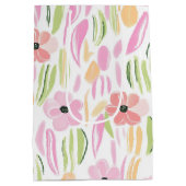 Pastel Retro Bloemendesign (5) Medium Cadeauzakje (Achterkant)