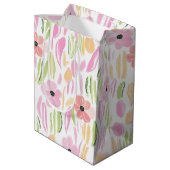 Pastel Retro Bloemendesign (5) Medium Cadeauzakje (Achterkant Gekanteld)