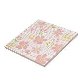 Pastel Retro Bloemendesign (6) Tegeltje (Zijkant)