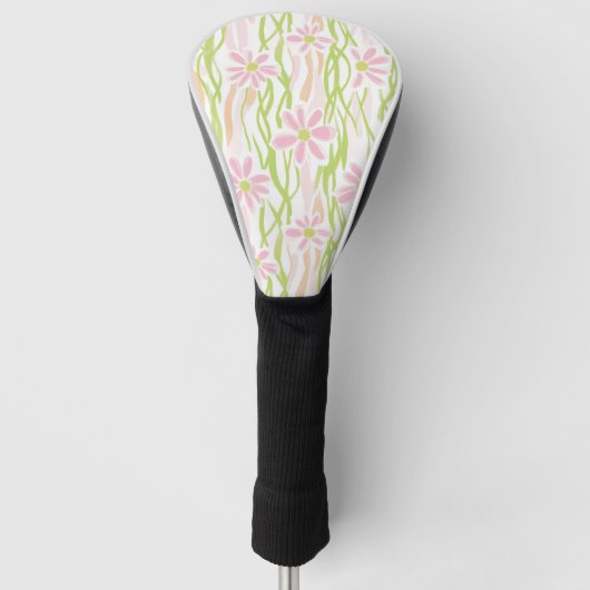 Pastel Retro Bloemendesign (8) Golfheadcover (Voorkant)