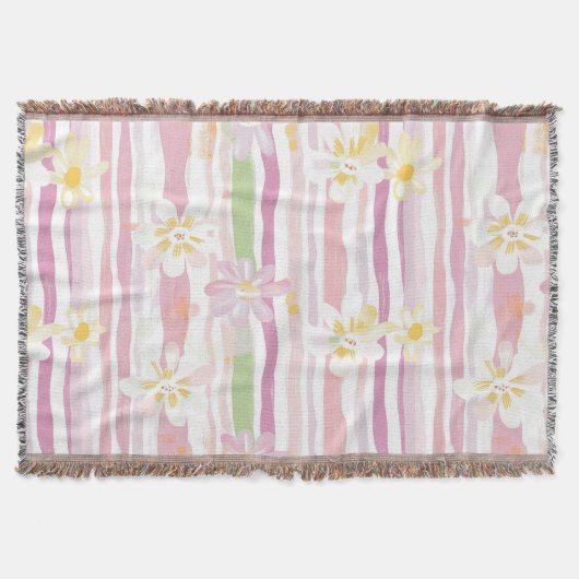 Pastel Retro Bloemendesign (9) Deken (Voorkant)