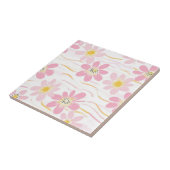 Pastel Retro Bloemmotief (4) Tegeltje (Zijkant)