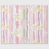 Pastel Retro Bloemmotief (9) Cadeaupapier (Vlak)