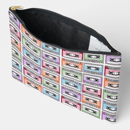 Pastel Retro Cassettebandjes Patroon Etui (Open)