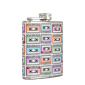 Pastel Retro Cassettebandjes Patroon Heupfles (Rechts)