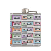 Pastel Retro Cassettebandjes Patroon Heupfles (Achterkant)