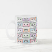 Pastel Retro Cassettebandjes Patroon Matglas Koffiemok (Links)