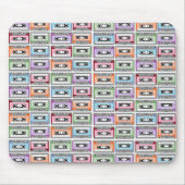 Pastel Retro Cassettebandjes Patroon Muismat (Voorkant)