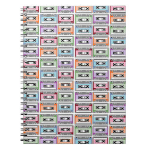 Pastel Retro Cassettebandjes Patroon Notitieboek