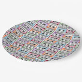 Pastel Retro Cassettebandjes Patroon Papieren Bordje (Gekanteld)