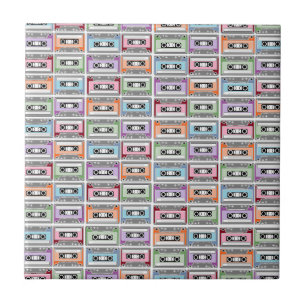 Pastel Retro Cassettebandjes Patroon Tegeltje